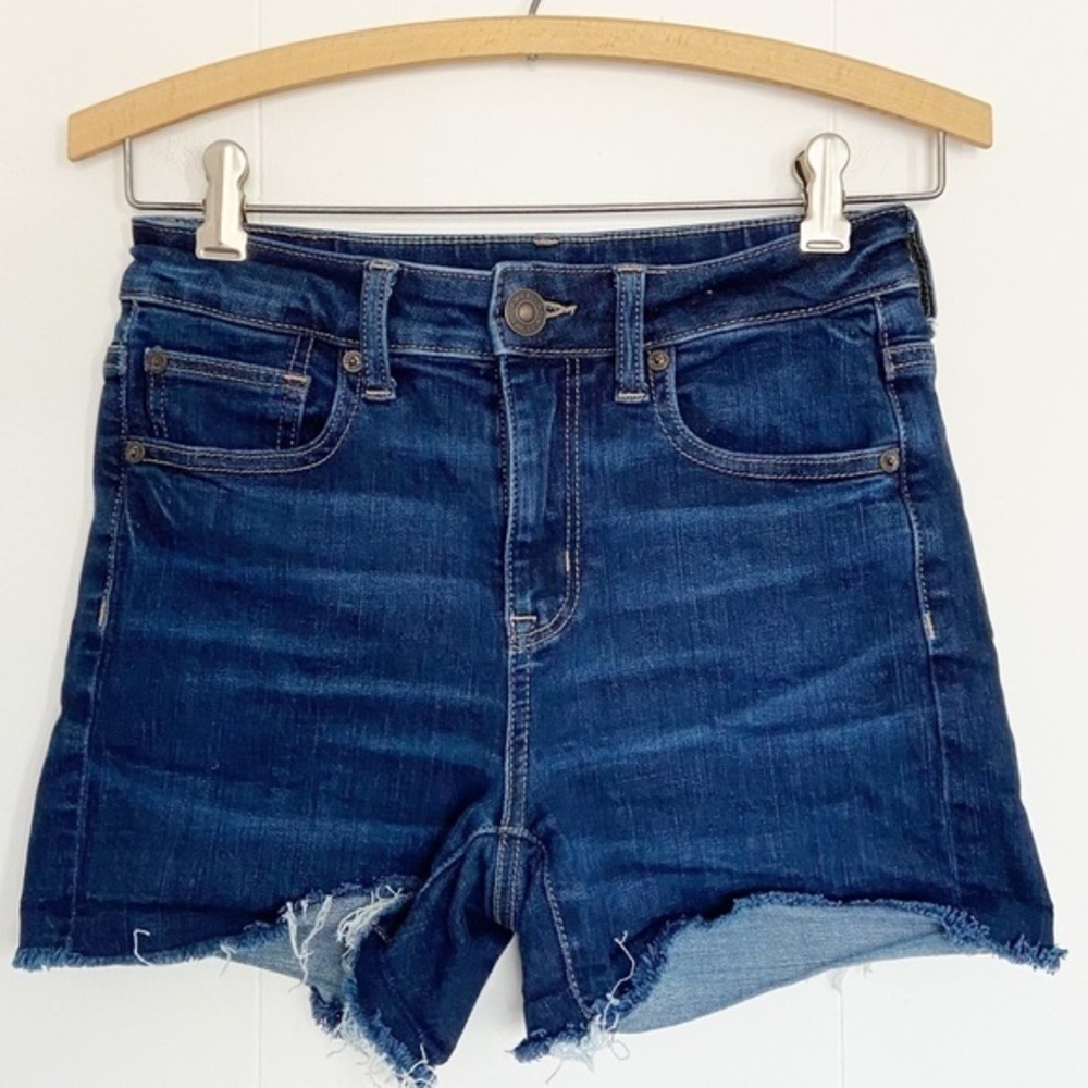 American Eagle shorts high waisted dark wash cut off next level stretch size 2